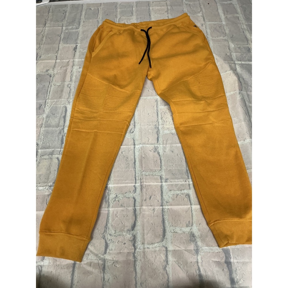 Southpole Mens Jogger Sweatpants Mustard Yellow Moto Style XXL